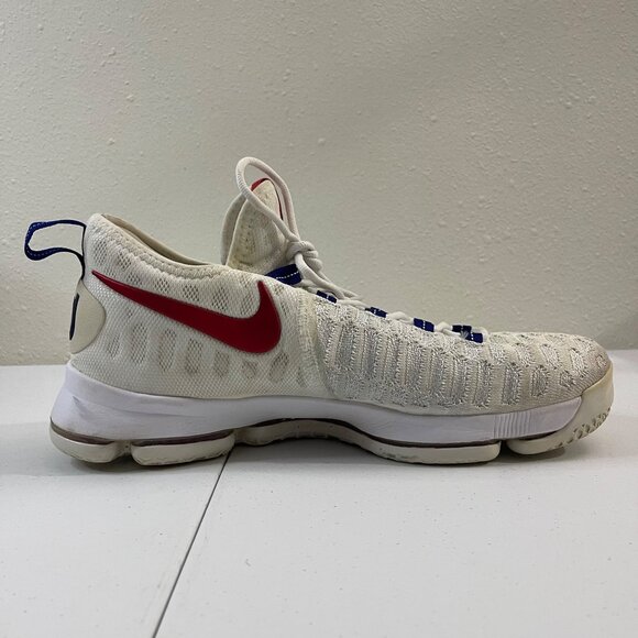 Nike KD 9 USA 843392-160 Men’s Size 13 White Red Blue Basketball Shoes No Box - Picture 6 of 15
